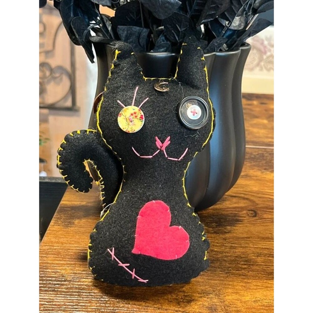 Handmade Black Cat Poppet Self-Care Magic Doll by The Clairity Room